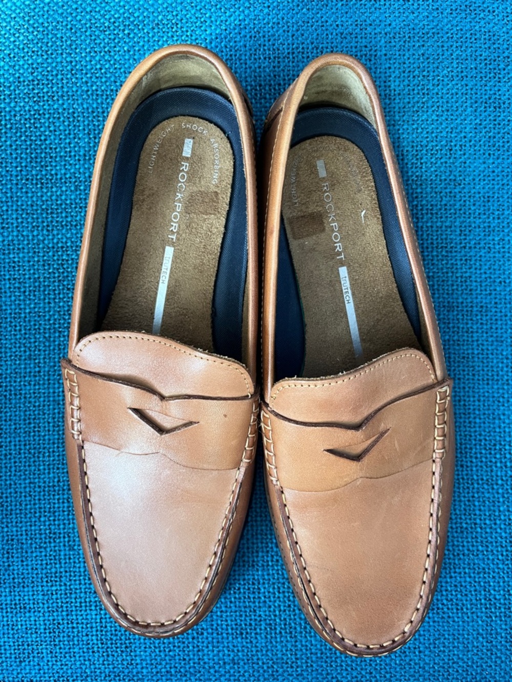Rockport Trutech Men's Tan Leather Penny Loafers Size 12